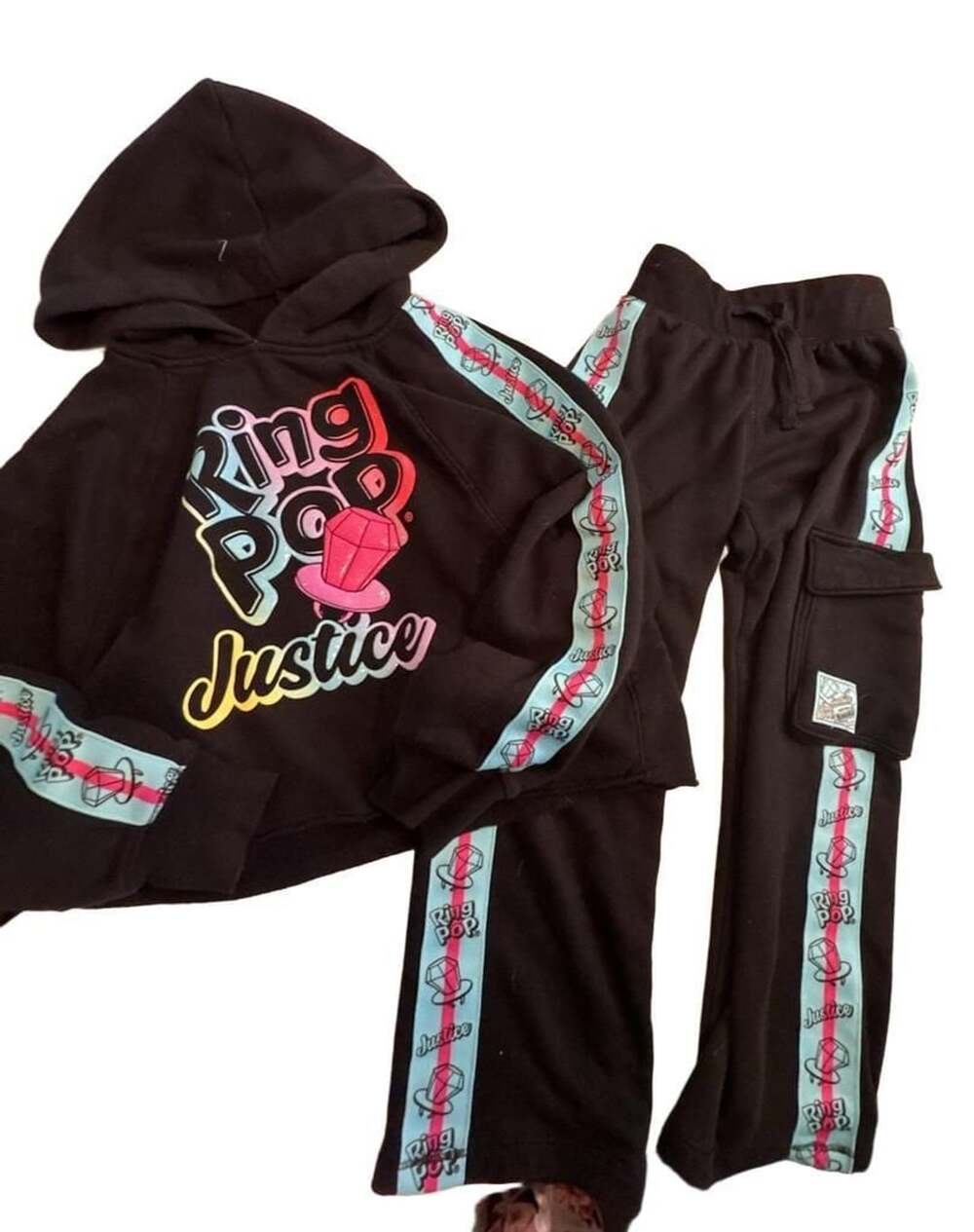 Justice Ring Pop Bazooka Hoodie and Pants Set Size XS